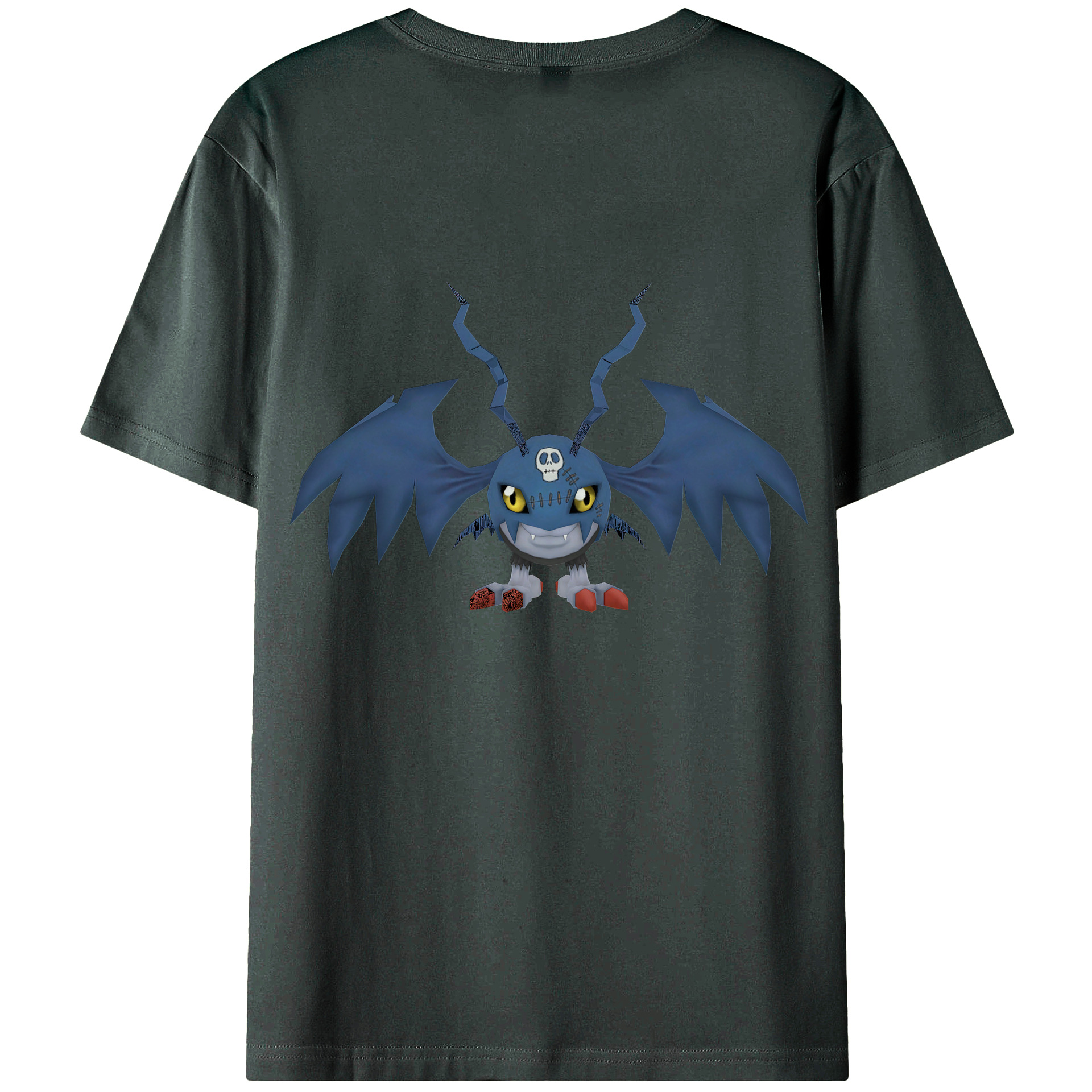 （画像用） Digimon デジタルモンスター/デジモン 綿100％ メンズ半袖Tシャツ（バックプリント） 通気性